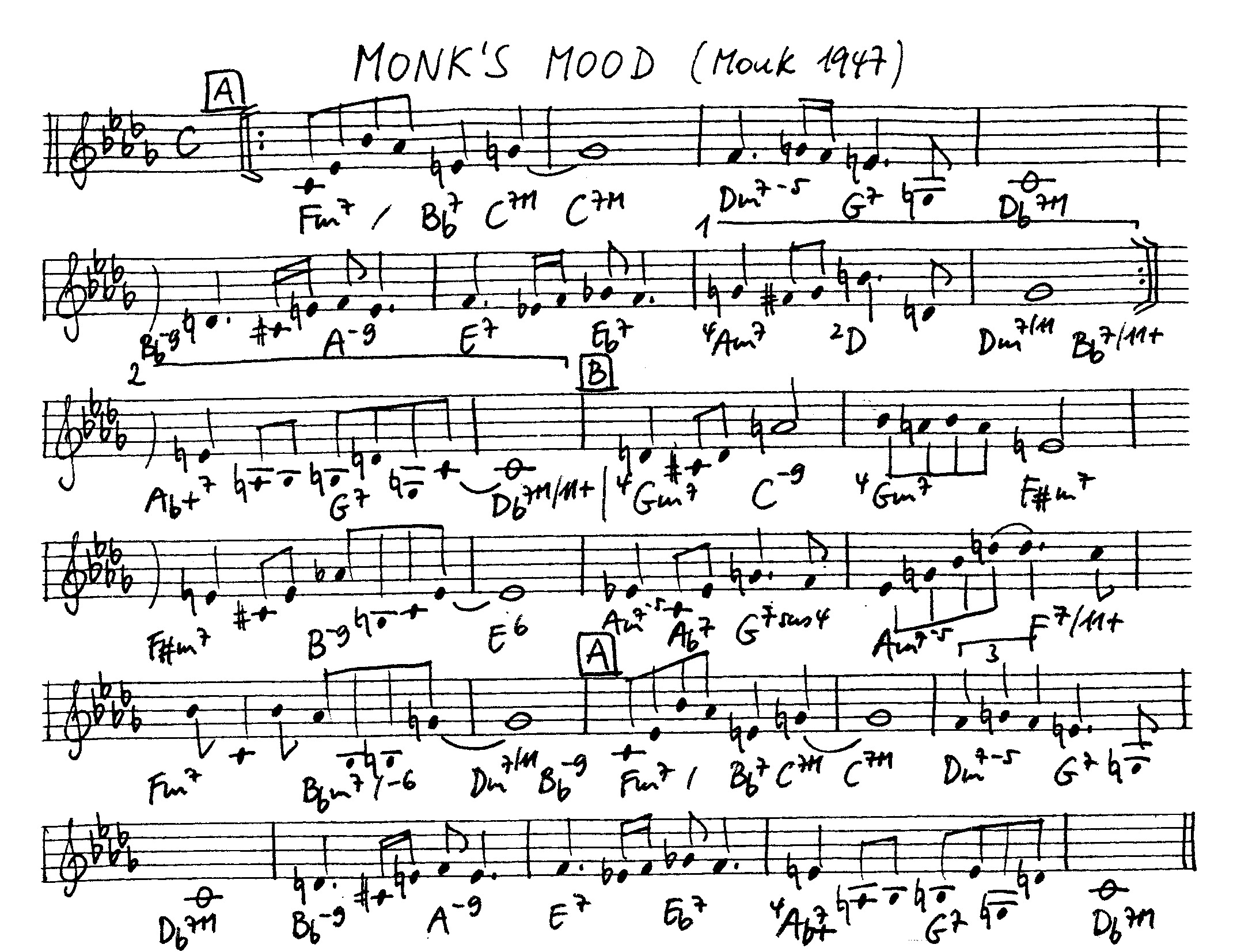 monk's mood leadsheet – book us for your next 20s or gatsby event